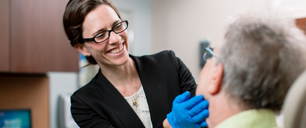 Dr. Katie Van Abel and patient